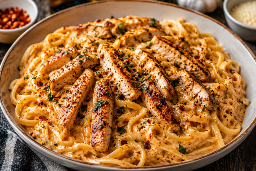 Hot Honey Garlic Chicken Pasta – Creamy Spicy Homemade Dinner
